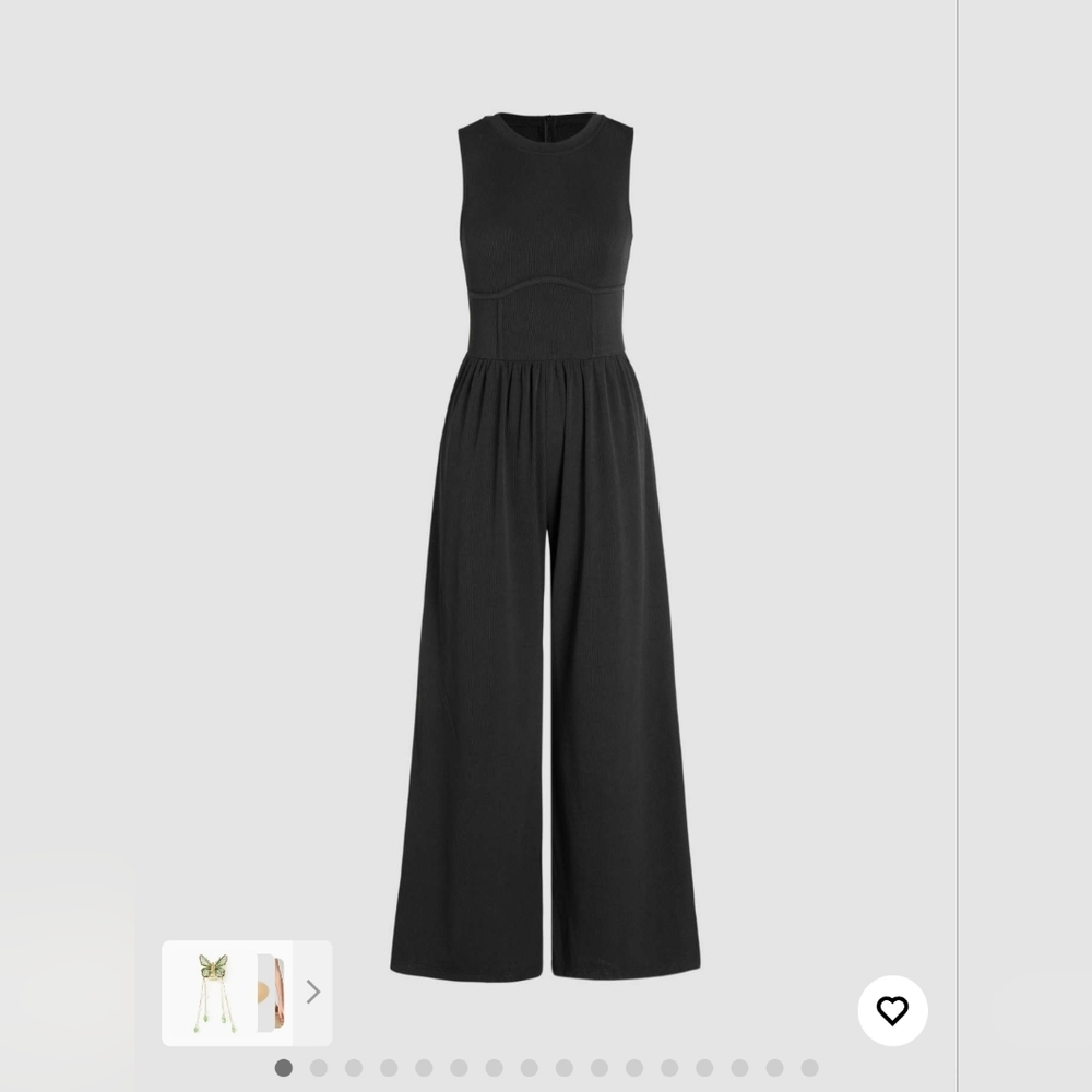 Cider Black Sleeveless Jumpsuit